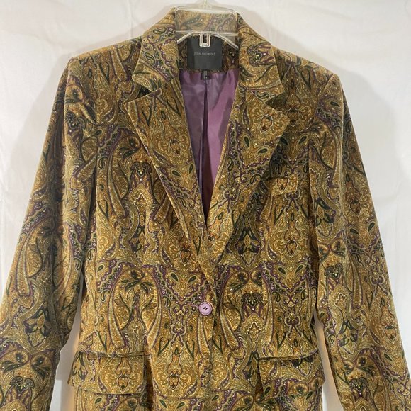 Bern and Mort Jackets & Blazers - SOLD Bern And Mort Velour Single Breasted Brown Paisley Blazer NWOT